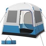 COSTWAY 5 Person Camping Tent, Waterproof Backpacking Tent with Large Mesh Door, Mesh Windows and Carrying Bag, Portable Family Dome Tent for Hiking & Traveling