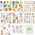 Lockban Cute Animal Iron on Stickers Patches 8 Sheets Butterfly Lion Unicorn Cartoon Heat Transfer Decals DIY Kids Baby Boys Girls Clothes Jeans T-Shirt Hat Bag Decoration Applique (Animal-8A)