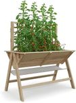 GarveeHome 52x30x54in Raised Garden Bed with Legs, Elevated Wooden Raised Planter Box with Vine Climbing Trellis Outdoor Standing Growing Bed for Growing Vegetables Flowers Herbs