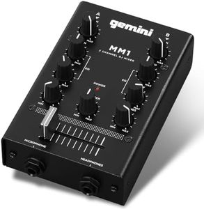 Gemini Sound MM1 Professional Audio 2-Channel Dual Mic Input Stereo 2-Band Rotary Compact DJ Podcast Mixer with Cross-Fader and Individual Gain Control