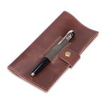 The Antiq Leather Cheque Book Cover Checkbook Holder, Check Book Wallet, Check Book Cover, Leather Register Checkbook Case, Executive Checkbook Case for Men & Women (Tan)