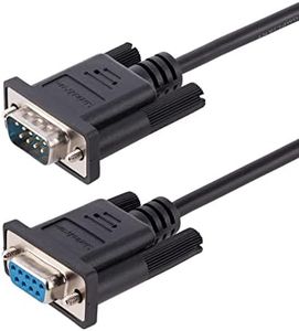 StarTech.com 3m RS232 Serial Null Modem Cable, Crossover Serial Cable w/Al-Mylar Shielding, DB9 Serial COM Port Cable Female to Male, Compatible w/DTE Devices, Black, F/M (9FMNM-3M-RS232-CABLE)