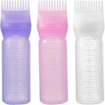 3Pcs Hair Root Comb Applicator BottleHair Color Applicator Bottle Scale Hair Dye Bottle Applicator Brush for Hair Dying