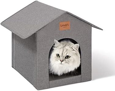 Love's cabin Outdoor Cat House Weatherproof, Insulated Feral Cat House Outdoor for Winter, Waterproof Outside House for/Indoor Cats, Shelter with Removable Soft Cushion