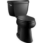 Kohler K-3713-7 Highline Classic Comfort Height Two-Piece Elongated Toilet with 10" Rough-in, Black Black