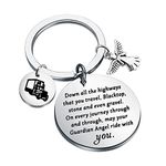 BNQL Truck Driver Keychain Drive Safe Gifts Trucker's Prayer Keychain New Bus Truck Driver Gifts for Men Son Husband Boyfriend (Truck angel)