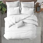Kotton Culture Cotton Duvet Cover King Size With Two Pillowcases 100% Egyptian Cotton Quilt Cover Set (225x220cm) Luxurious Soft Sateen Cozy European Duvet Bedding Hotel Class Comforter Cover (White)