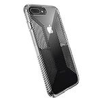 Speck Products Compatible Phone Case for iPhone 8 Plus/iPhone 7 Plus, Presidio Perfect-Clear with Grip Case, Clear/Clear