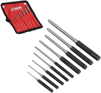 ARES 10021 – 9-Piece Roll Pin Punch Set – Durable Heat Treated and Drop Forged Steel Pin Punches with Pouch -Ideal for Automotive Repair, Gunsmithing, Craft Work, and Jewelry Repair