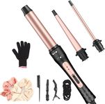 Curling Wand 3 in 1 Curling Tongs Iron Set 9-32MM Interchangeable Ceramic Barrel Hair Curler Set for for Long Thick Thin Hair