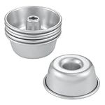 FORBAKE Non-Stick 4" Angel Food Pan Set - 6-Pack Aluminum Chiffon Cake Tube Pans for Perfect Oven Baking - Anodized Surface - Bake Like a Pro!