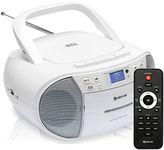 Denver Portable DAB Radio CD Tape Cassette Player Boombox, Record to Cassette, FM, USB MP3, AUX In, Remote Control, Mains or Battery Powered, TDC-280