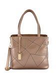 MARK & KEITH Classy Geometric Print Top Handle Big Tote Bag with Zip Closure For Women & Girls | Detachable & Adjustable Sling Strap | Shoulder Bag (Copper)