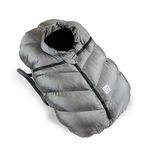 7AM Enfant Car Seat Cocoon: Infant Car Seat Cover Micro-Fleece Lined with an Elasticized Base, Metallic Silver