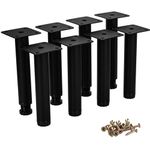 Btowin VCF 5 Inch / 12cm Metal Furniture Legs, 8 Pcs Black Adjustable Furniture Support Feet, DIY Replacement Dresser Legs Feet for Cabinet Table Sofa Couch Chair Desk Kitchen Cupboard