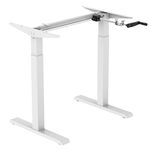 Boost Industries Floor Standing FS-DR22C Compact Manual Crank Height Adjustable Desk Frame (White)