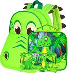 Toddler Backpack for Boys, Dinosaur Kids Preschool Bookbag and Lunch Box, 12" Cute Cartoon Animal Schoolbag