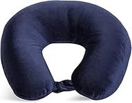 Wolf Essentials Adult Cozy Soft Microfiber Neck Pillow, Compact, Perfect for Plane or Car Travel, Navy