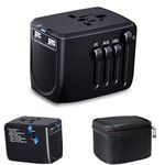 2000W Travel Voltage Converter, Universal Travel Adapter Voltage Converter Combo for 100V-240V, with 2 USB Ports, US to UK Europe Australia 200+ Countries Power Converter