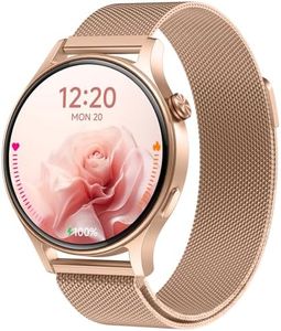 aeac Smart Watch for Women, AMOLED Ultra-Clear Screen Activity Trackers with Heart Rate/Sleep/SpO2 Monitor, Smartwatch for iPhone/Samsung/Android, 110+ Sport Modes (Gold, S/M/L, Gold)