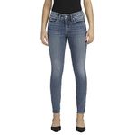 Silver Jeans Co. Women's Suki Mid Rise Curvy Fit Skinny Jeans, Med Wash Eae238, 33W x 31L