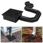 Pyatofyy Downspout Extension Kit,Square Catch Basin Drain Drainage Downspout Extension Kit with Flexible Hose Extension,Shed Guttering Kit for Cement Floor and Lawn(Black), I986100565