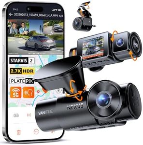 VANTRUE N4S 3 Kanal Dashcam Auto 2.7K+2.5K+1440P Vorne Hinten Innen, STARVIS 2 HDR Nachtsicht, 5GHz WLAN GPS, 24h Parküberwachung G-Sensor, DSGVO-konform, Sprachbefehle, Max 1TB für Pkw (CPL Optional)