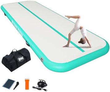 BEYOND MARINA Air Gymnastics Tumble Track 4/8 inches Thickness Inflatable Tumbling 10ft/13ft/16ft/20ft Air Mats for Home Use Training/Cheerleading/Yoga with Electric Pump, 10'x3.3'x4'', Light Green…