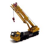 E Mart Kids Alloy Die Cast Model Toy Engineering Heavy Crane Truck Vehicle Car Simulation Miniature 1:55 Yellow Gift