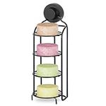 Fittoway Soap Dish with Drainage Suction Shower Caddy Hanging Soap Dishes for Bathroom 4 Tiers Stainless Steel Shower Soap Holder with Strong Suction for Bathroom, Shower, Kitchen or Tub Sink