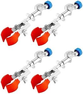 QWORK Lab Clamp, 4 Pack, Cork Lined Prongs, Burette, Flask, Beaker Clamp, Holds Objects up to 1.75" [45mm], Labs Universal Clamp (Rods up to 0.7" Diameter)