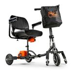 SuperHandy 3 Wheel Folding e-mobility device (Upgraded Design) - Electric Powered, Airline Friendly - Long Range Travel w/ 2 Detachable 48V Lithium-ion Batteries and Charger