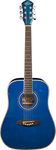 Oscar Schmidt OG1TBL-A-U 3/4 Size Dreadnought Acoustic Guitar (High Gloss Blue),Transparent Blue