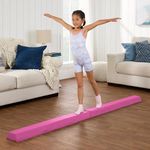 Best Choice Products 8ft Folding Floor Balance Beam 2-Panel for Gymnastics Practice, Exercise - Pink