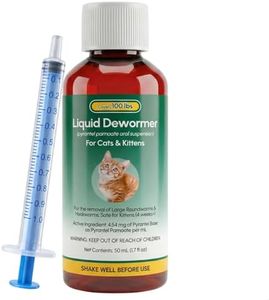 Dewormer for Cats & Kittens, Pyrantel Pamoate Suspension, Removes Roundworm, Hookworm Broad Spectrum, 50ml