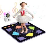 Acelufly Dance Mat Toys for Girls, Light Up Dance Pad with Wireless Bluetooth, Rechargeable & Portable Dance mat for Kids, Birthday Gifts for 3 4 5 6 7 8 9+ Years Old Kids (Black)