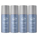 Designer Fragrances 4 Pack Azul Men's Body Spray Deodorant Cans - For Instant Freshness on The Go - Long Lasting Smell - Great Male Gift Sets - 150ml