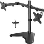 HUANUO Dual Monitor Stand for 13 to 32 Inch Screens, Free Standing Monitor Arm for 2 Screens Holds up to 17.6lbs, Fully Adjustable Dual Monitor Mount with Tilt, Swivel, Rotation, Max VESA 100x100 mm