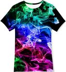 RAISEVERN Summer Neon Shirt for Boys T-Shirts for Teen Girls Short Sleeve Casual Smoke Tops Cool Summer Top Printed Crewneck Clothes Size 6-8 Years Old