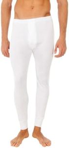 ABANDERADO Termal Fibra Invierno Calzón Largo, Pantalones termicos para Hombre, Blanco, M