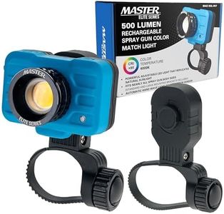 Master Elite Rechargeable Spray Gun Mount Color Match Light, 500 Lumen LED, CRI 95+ - Replicates Natural Sunlight, Illuminates Paint Surface Sprayed, Ensures Even Coverage - Automotive Repair Coating