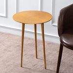 nestroots Side Table for Living Room |Alluminium Table for Sitting Home décor Furniture Sofa Side Coffee Night Table Stand (Rays Gold)