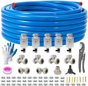 200FT Compressed Air Line Kit 3/4", HDPE-Aluminum Air Compressor Hose Kit for Shop/Garage, Compressored Air Piping System Install Kit Leak-Proof & Easy to Install