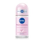 NIVEA Pearl and Beauty 50ml Deo Underarm Roll On | With Pearl Extracts & Avocado Oil | 72 H Long Lasting Floral Scent | 0% Alcohol and Dermat Approved | For Women