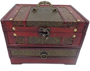 ISOTO Caja Joyero Madera Organizador Joyerías Estuche de Almacenamiento para Joyas Anillos Bisutería Pendientes Collares Pulseras Aretes (Style 4)