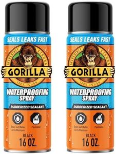 Gorilla Waterproof Patch & Seal Rubberized Sealant Spray, Black, 16 Ounce (Pack of 2) - Seals Out Water, Air, and Moisture