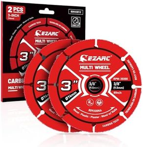 EZARC 3 Inch Cut Off Wheels, Carbide Cutting Disc, Angle Grinder Cutting Wheel for Wood, Wood with Nails, Laminate, Plastic, Plaster, 2 Pack