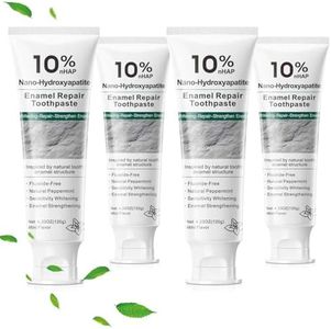 10% Hydroxyapatite Toothpaste, Nano Hydroxyapatite Toothpaste, Fluoride Free Toothpaste for Sensitive Teeth, Helps Rebuild Enamel, Remineralizing Toothpaste for Daily Use, 4 Pack