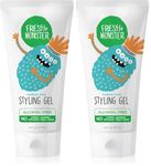 Fresh Monster Natural Hair Gel For Kids & Babies, Alcohol-Free, Toxin-Free, Flexible Medium Hold 6 Ounces (Pack of 2)