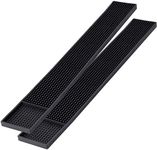 THW® PVC Rubber Bar Service Mat Spill Mat for Counter Top Bar Rail for Glassware, Non Slip (Pack of 2 Pieces)- 60 cm x 8 cm